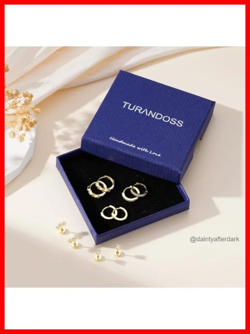 5 Pairs Gold Hoop Earrings for Women with CZ, Hypoallergenic 14K Gold Plated